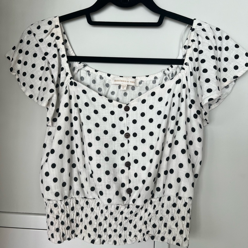 Cute polka dot boho top - medium